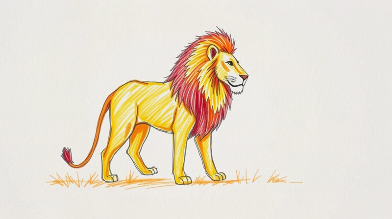 professional lion drawing