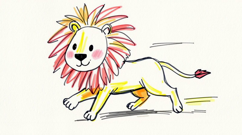 lion drawing for children