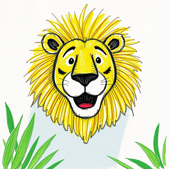 lion face drawing