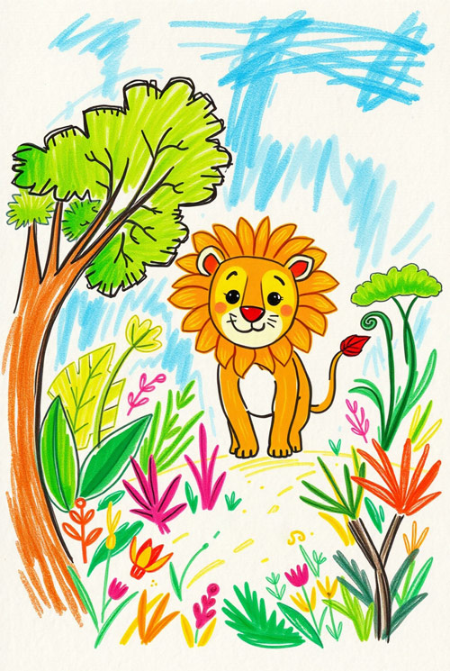 lion drawing