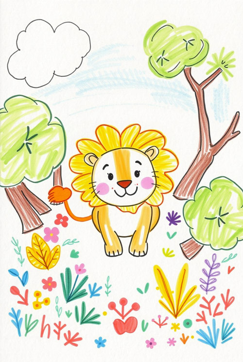 lion drawing