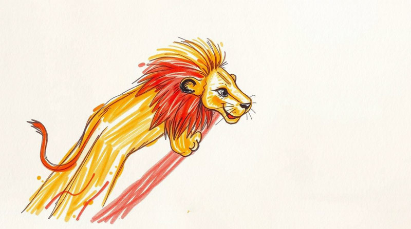 lion drawing easy