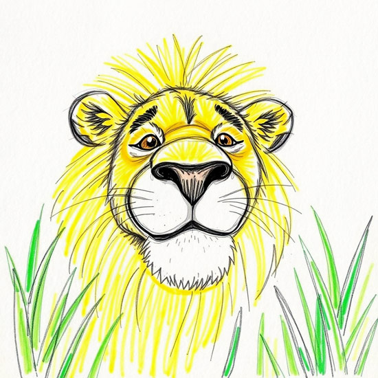 lion-face-drawing