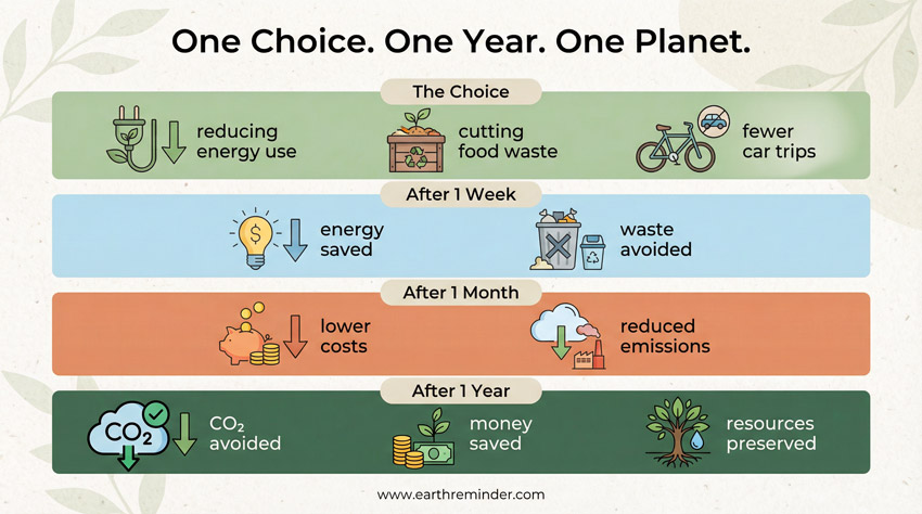 How small daily choices impact the planet over one year