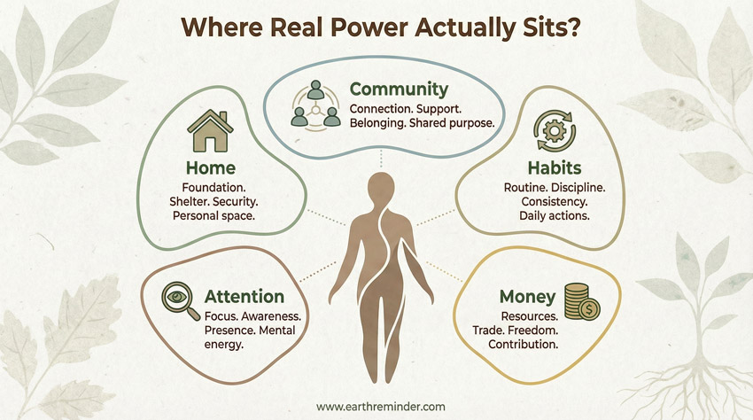 Earth Day 2026 visual showing where everyday power sits in homes, habits, and choices