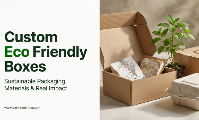 eco friendly packaging boxes made from kraft paper bagasse seed paper and mycelium materials